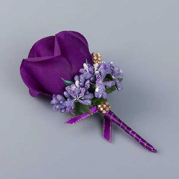 Knot Wedding Corsage Simulation Silk Rose Brooch Wedding Dress Flower Accessories Forest Berry Simulation Single Rose Corsage