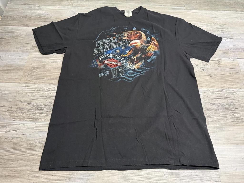 Harley Davidson T-shirt Patriottische Adelaar Amerikaanse Vlag Birch Run Michigan XL