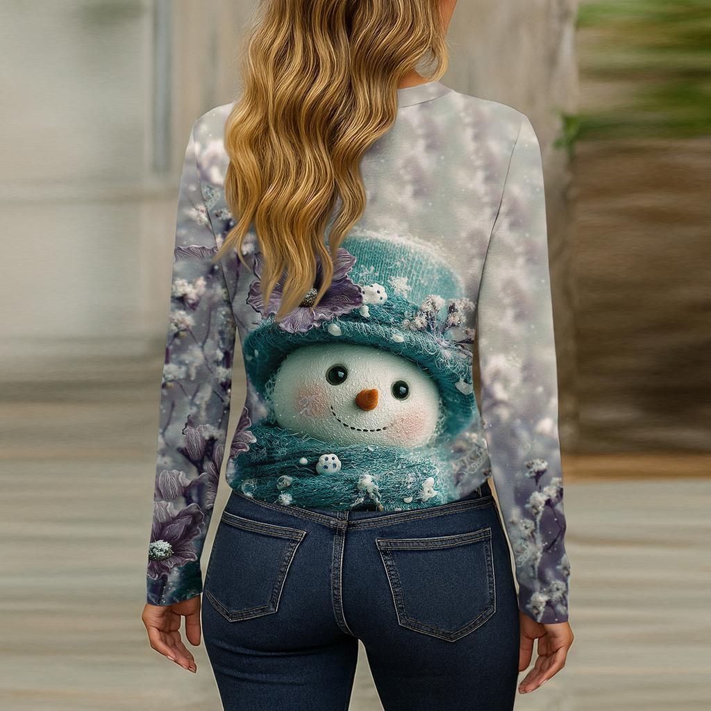 Long Sleeve Shirts For Women Cute Print Graphic Tees Blouses Casual Plus Size Basic Tops Pullover