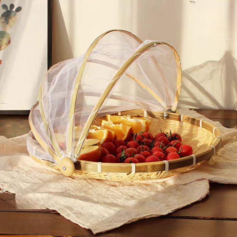 Insect-Proof Bamboo Mesh Food Drying and Storage Basket