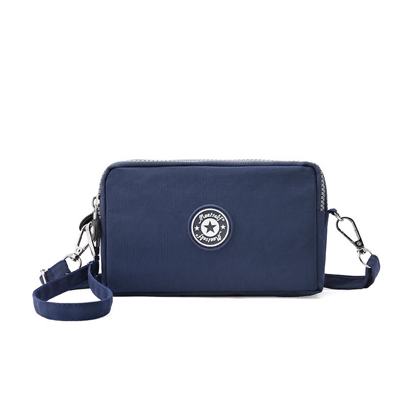 Three-layer zipper wallet, crossbody phone bag, patterned coin purse, Harajuku fashionable clutch, versatile for commuting