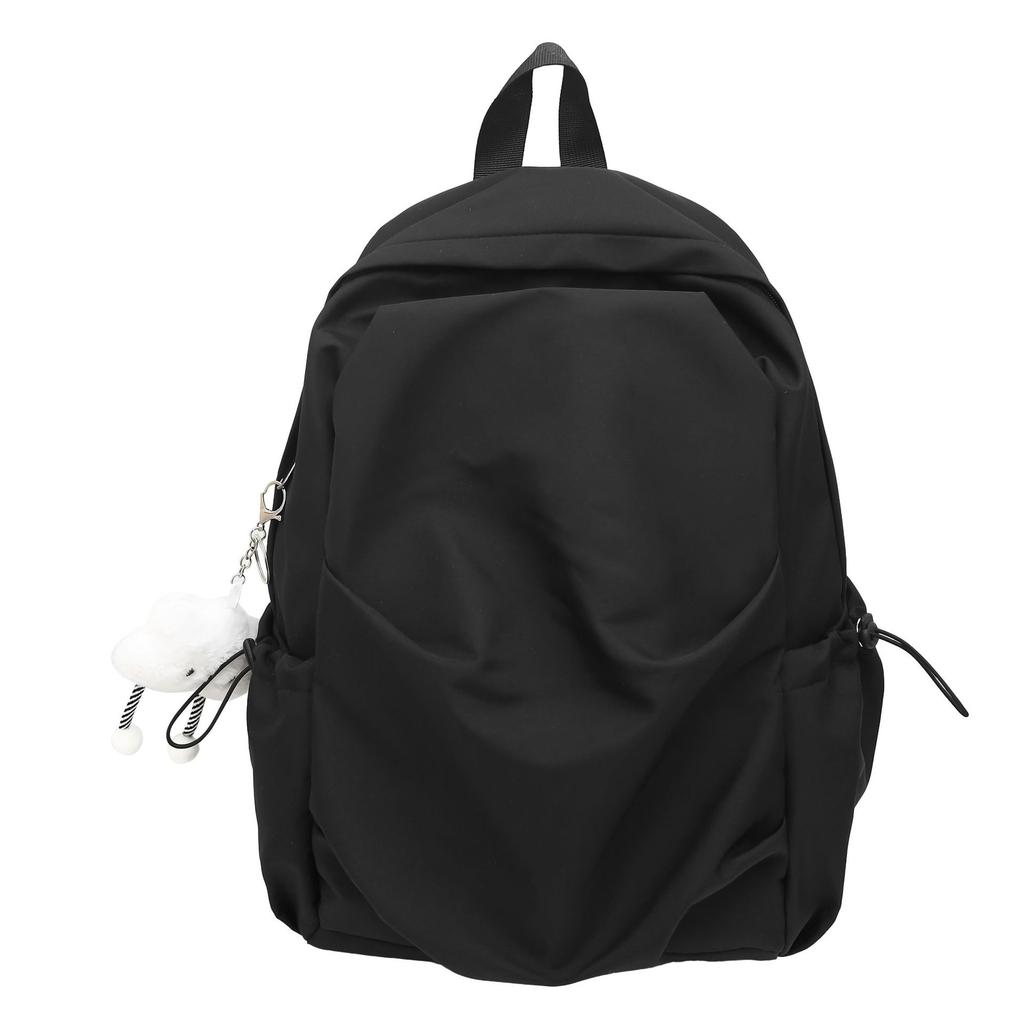 School bag versatile simple solid color college student school bag Korean version ins large capacity casual backpack light travel shoulder bag