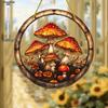 2D Flat AcrylicTranslucent Stained Mushroom/ Wreath Sign,Nurseries,Vintage HomeDecorWall for BarKitchen,Restaurant ShopWall Decor,Rustic Hanging Acry