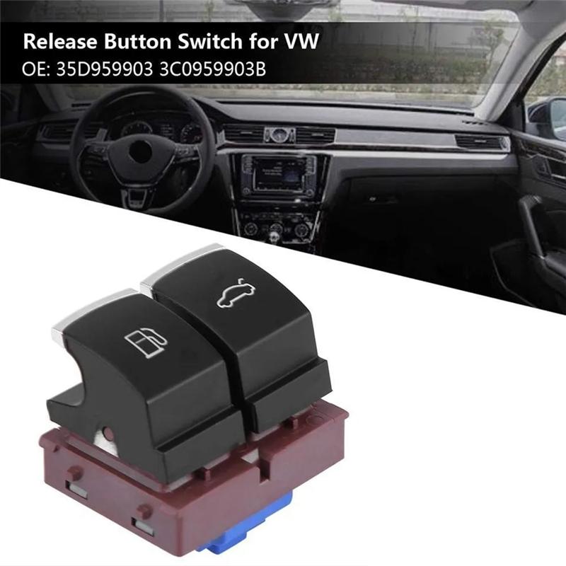 A03E-35D959903B Car Front Door Button Trunk Release Switch For  Jetta 2005-2012 Tail Cover Switch Car Accessories