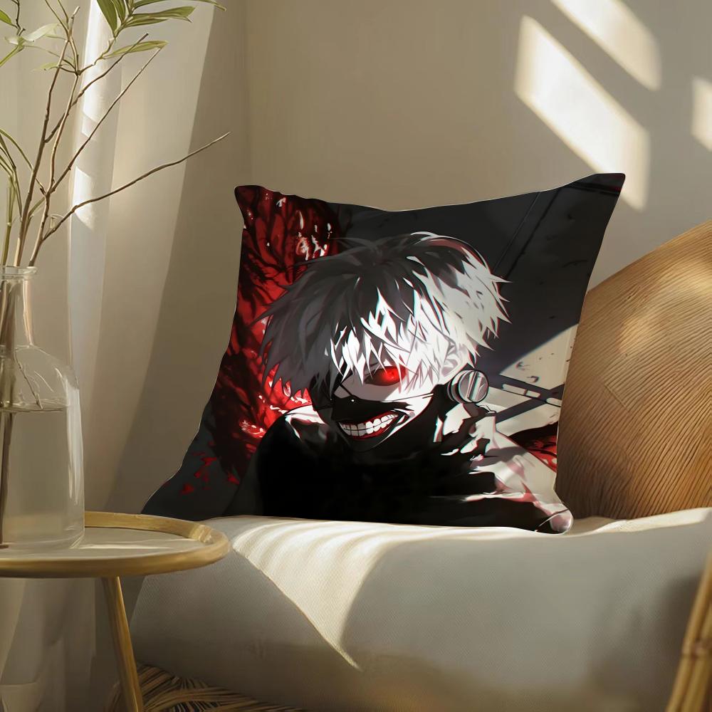 Tokyo Ghoul Pillow Case Pattern Printed Pillowcase for Living Room Sofa Cushion Cover Bedroom Decor