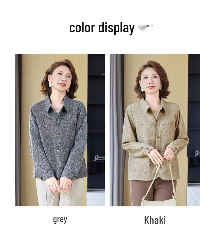 Mom's 2026 Casual Spring/Autumn Long-Sleeve Cardigan Jacket for Middle-Aged & Elderly Women