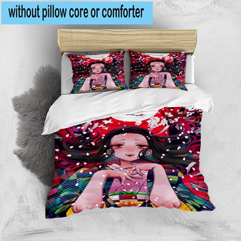 3PCS Vibrant Anime Characters 3pcs Bedding,Including 3PCS Duvet Cover And 2pcs Pillowcases Perfect for Christmas,Ideal for Bedroom, Dormitory