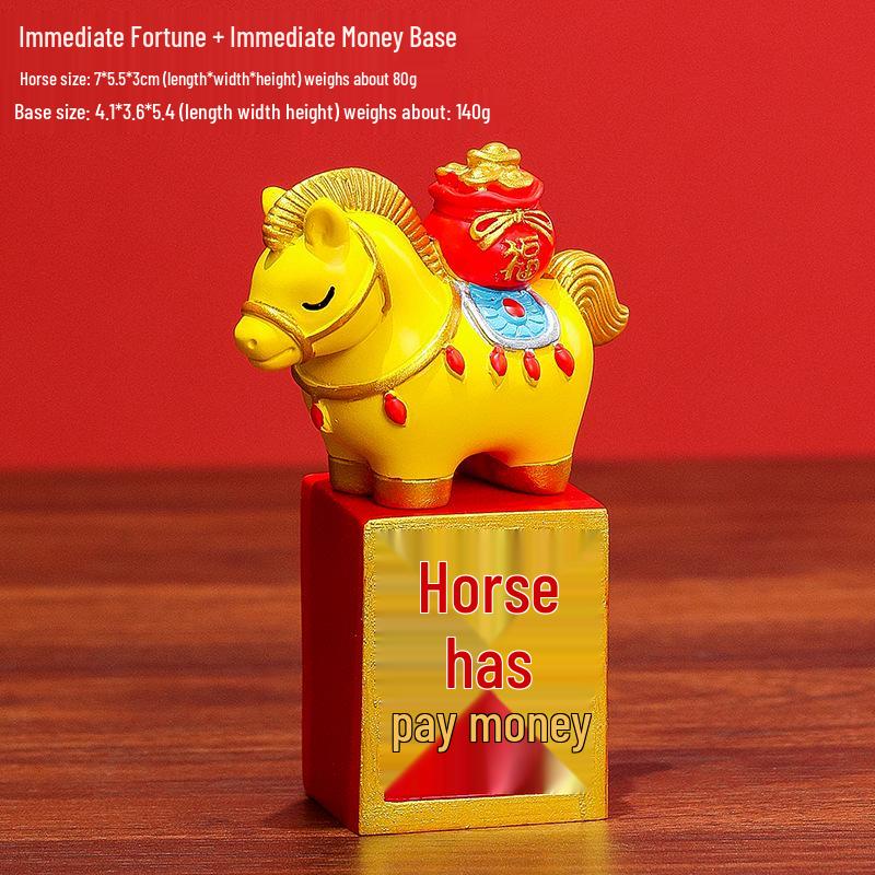 Guochao Year of the Horse Desktop Ornament: Zodiac Horse Office Mascot & Creative New Year Gift