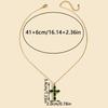 Collana Ciondolo Croce Multi Colore Zirconia Cubica Semplice Moda Collana Placcata Oro Croce di Cristallo