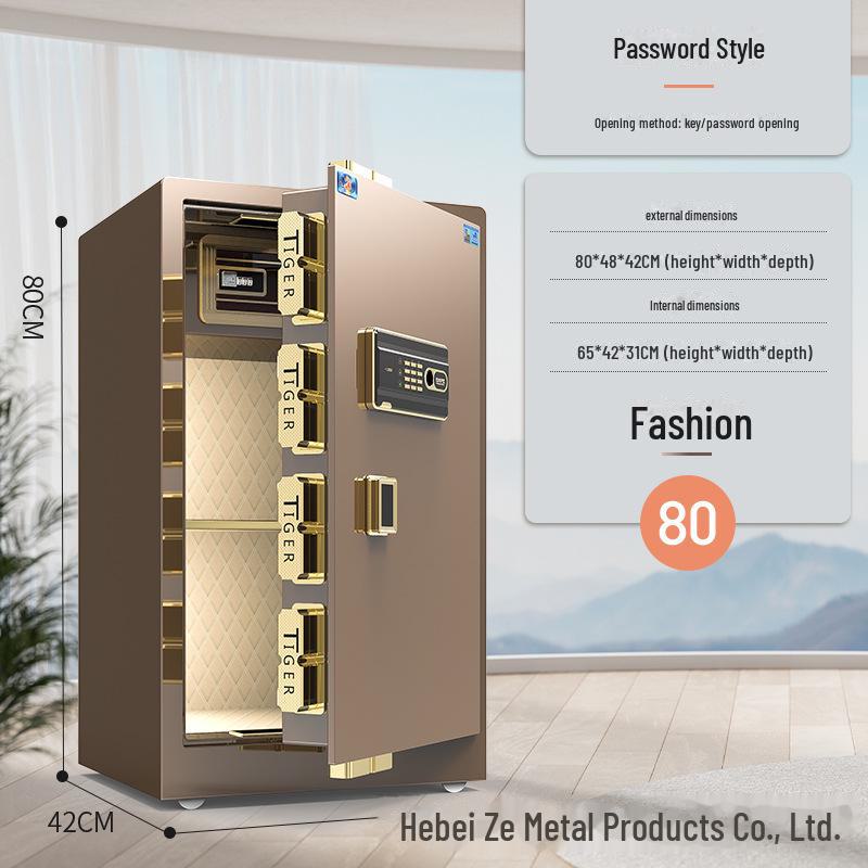 Tiger Brand All-Steel Fingerprint Safe for Home/Office - Anti-Theft Small Safe Deposit Box