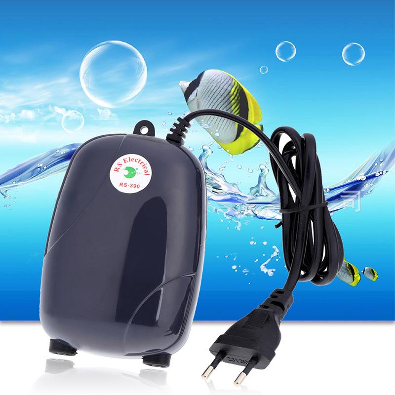 Risheng RS290/RS390 Aquarium Oxygen Pump, Round/Flat Plug, Ornamental Fish Accessory