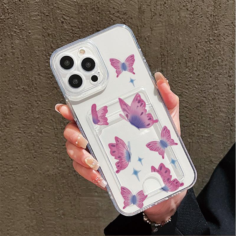 

Card Slot Holder Silicone Wallet Pocket Case For Xiaomi Redmi Note 13 12 iPhone 17 Air 16 14 Pro Max Honor X9B X9A Smart 90 Cover Clear Phone Bumper Honor 8A/Huawei Y6 2019