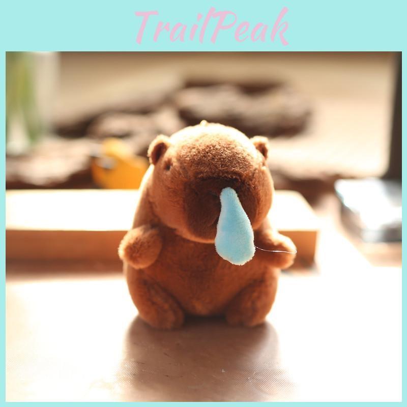 Stuffed Keychain Capybara Soft Short Plush Toy Pp Cotton Accessory Backpack