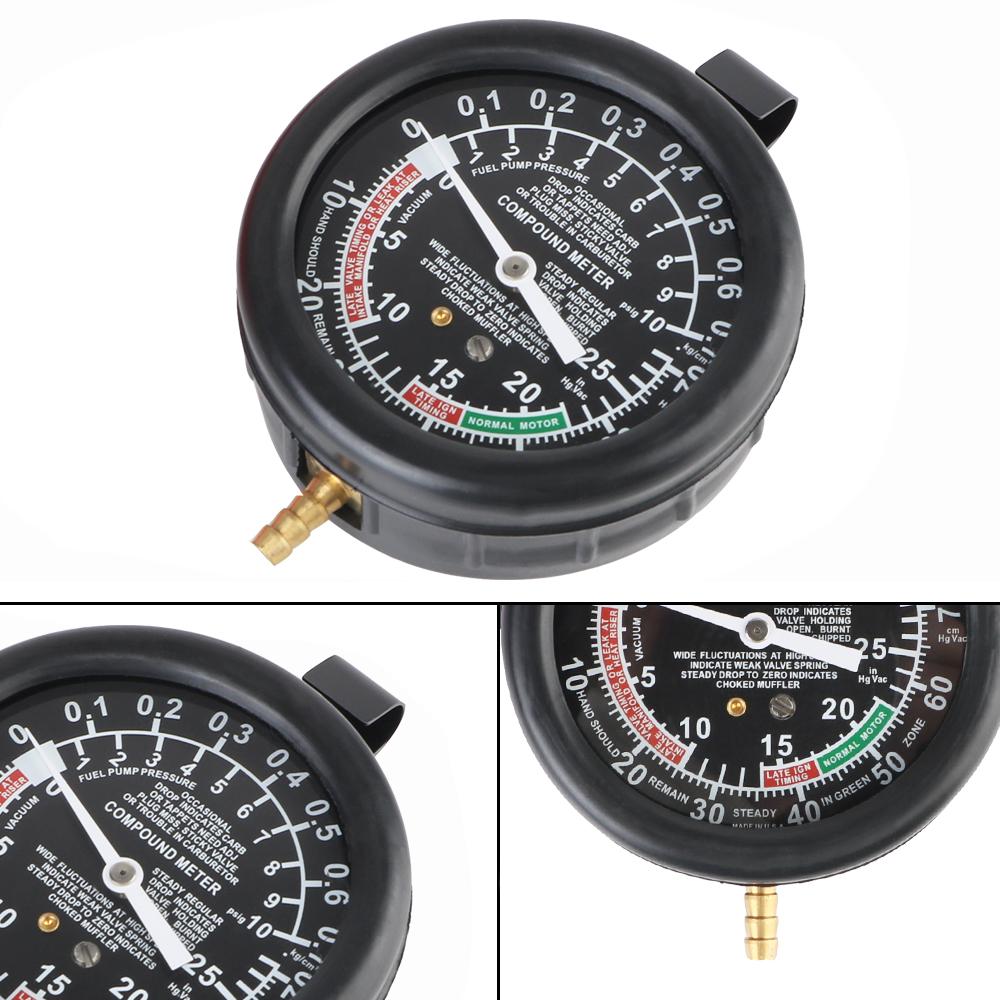 Pressure Gauge Automotive Cylinder Tester Kit Vacuum Gasoline Engine Compression Meter With Adapter