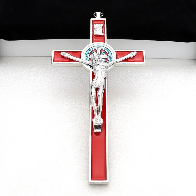 Exorzismus Kreuz Heiliger Benedikt Kruzifix Jesus Zinklegierung Material Zubehör Großhandel Katholisches Zubehör Anhänger Pendel