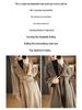 Women's Extra Long Double-Sided 100% Wool Coat with Belt for Autumn and Winter