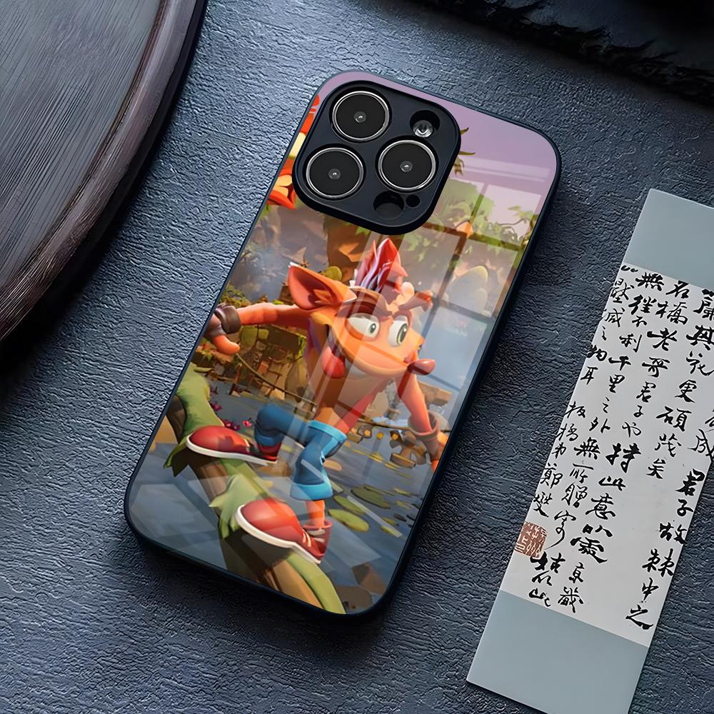 Prime Crash Bandicoot Phone Case For IPhone 13 Pro Max 14 16 Plus 12 Mini 11 15 X XR XS 8 7 Plus SE Tempered Glass Back Cover