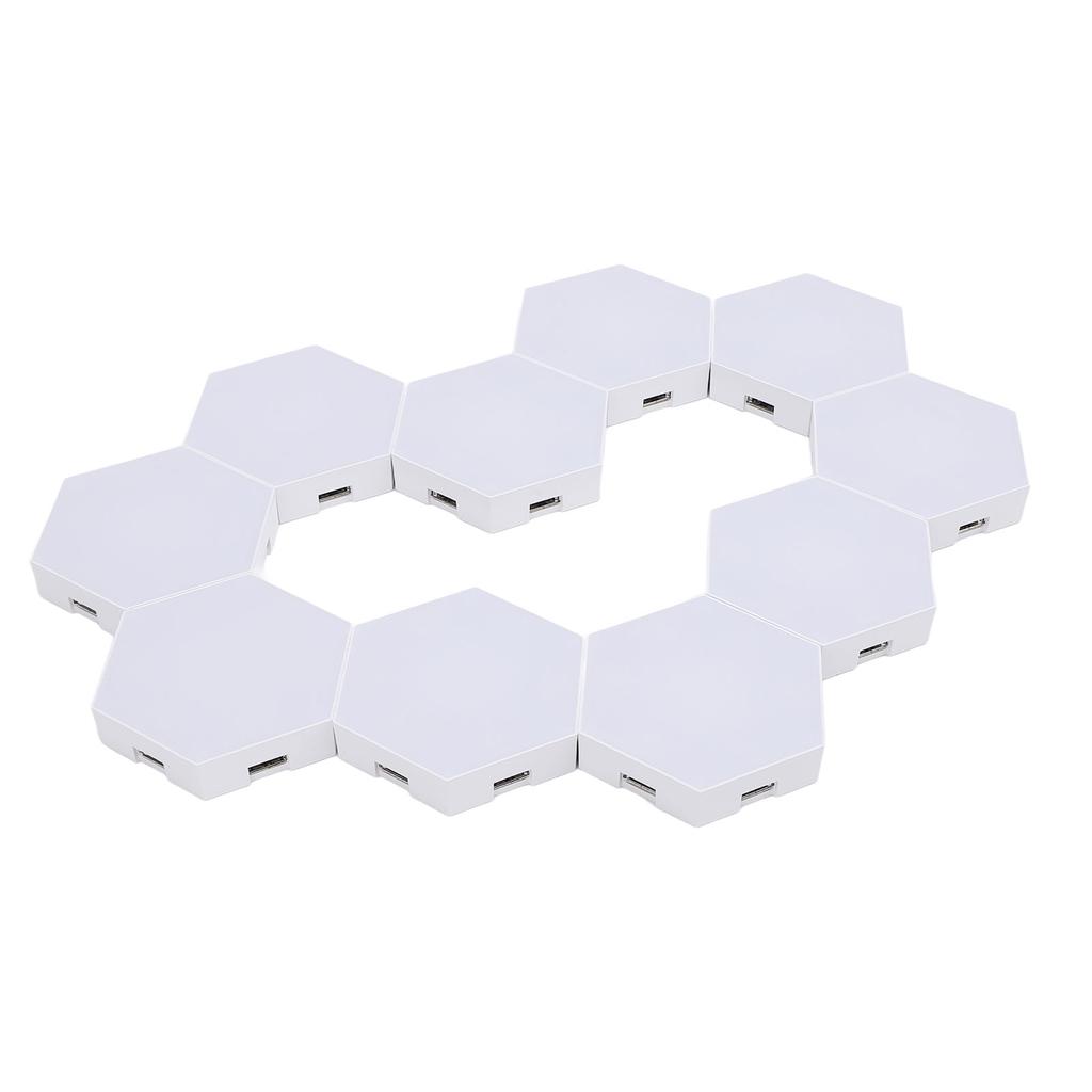 10 Set Hex Light Panels Wall Mounted WiFi Cool Music Sync RGB LED Lights APP Remote Control for Gaming