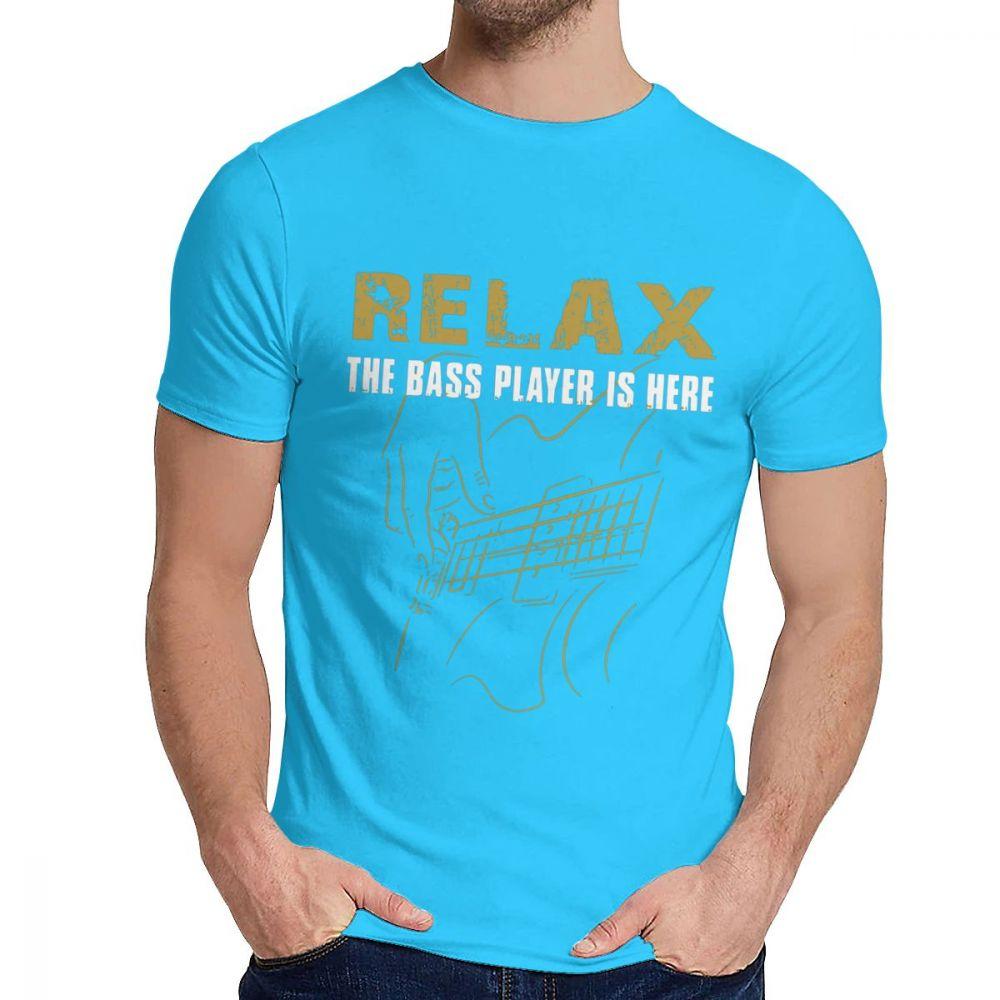 Unisex T Shirt The Bass Player Is Here Electric Guitars Music Tops 100 Cotton Fashion