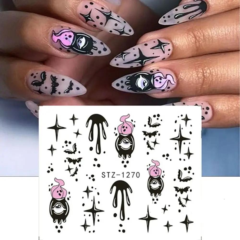 3D Halloween Geist Nagelsticker Mumie Geist Spinnennetz Selbstklebend Glitzer Aufkleber Nagelkunst Slider Aufkleber Maniküre Dekor