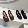 Fashion French Retro Style One-word Buckle Strap Mary Jane Single Shoes Women's Flat Sole 2025 Early Autumn New