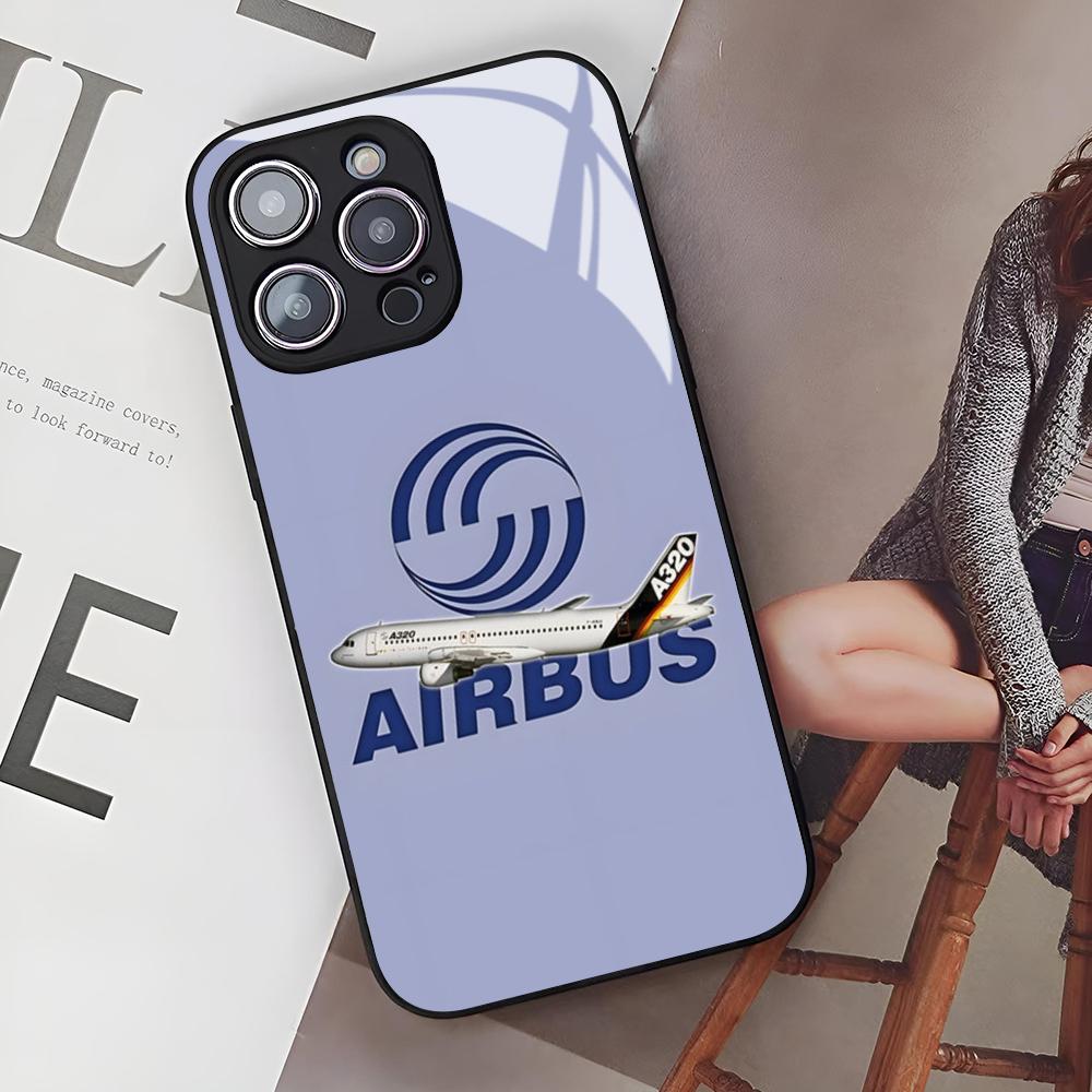 

Airbus Logo Phone Case for Iphone 17 Air 16 15 14 12 11 13 Pro Max Mini Se Puls glass Cover iPhone 12 Pro