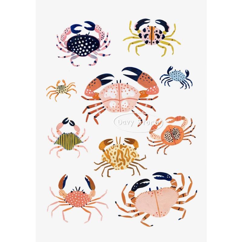 

Морская жизнь Ракушки Тропические рыбы Кит Постеры и принты Картина на холсте Настенное искусство Картина для гостиной Домашний Морской декор 21cm×30cm NoFrame