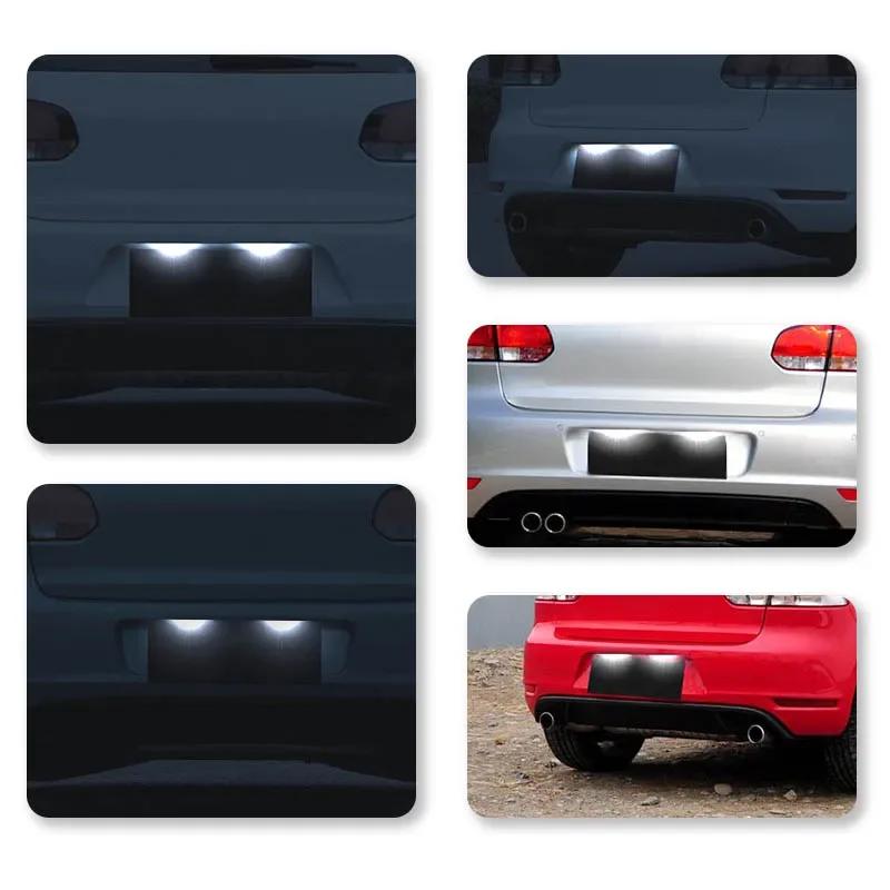 For Vw Passat B6 CC Eos Golf 4 5 6 7 MK7 Polo Superb Seat Leon Altea 2PCS LED Number License Plate Lights Assembly with Canbus