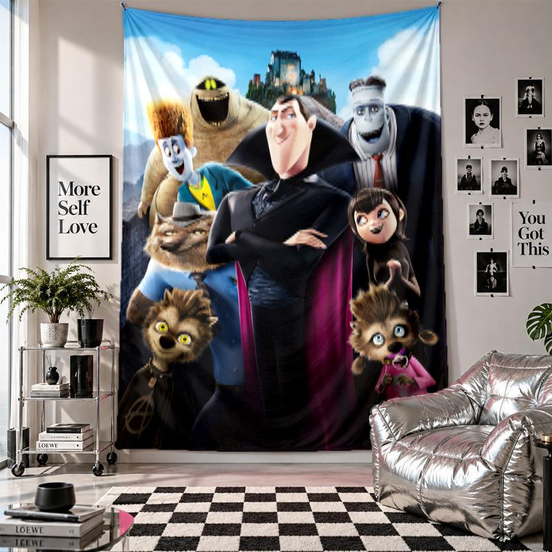 Wall TapestryHotel Transylvania Art Hanging Cloth Decorative Background Cover for Room Decoration