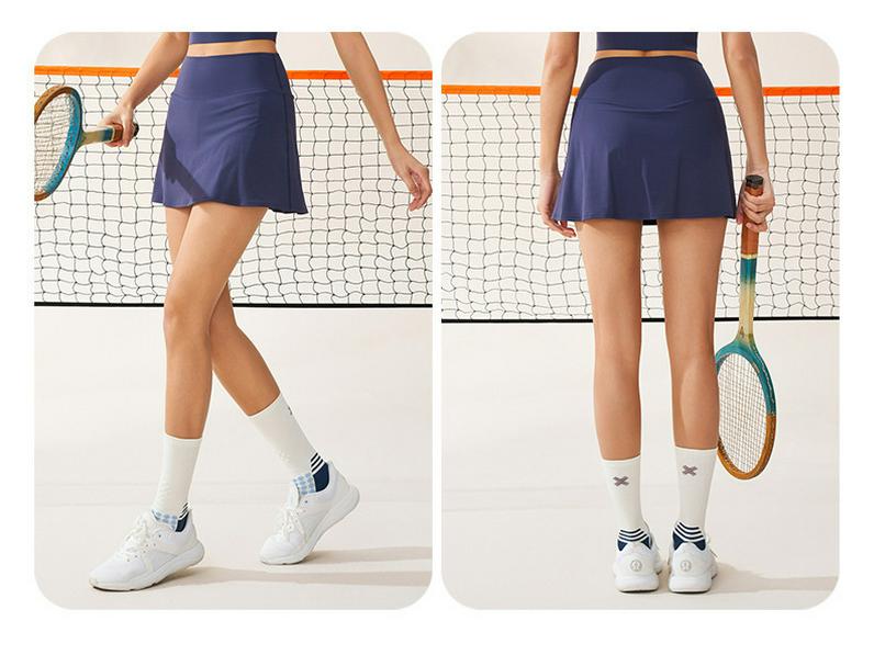 Lu Gleicher Stil Damen High Waist Sport Tennisrock zum Laufen, Badminton, Pilates, Yoga