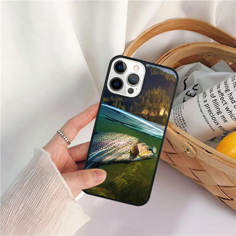 Rainbow Trout Fishing Skin Mobile Celular Phone Cases for iPhone 17 Air 16 15 14 12 13 PLUS 11 PRO MAX Coque Fundas