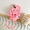 Three-dimensional bow with round bracelet, suitable for iPhone15Pro max Apple 13/14 mobile phone case 11/12.