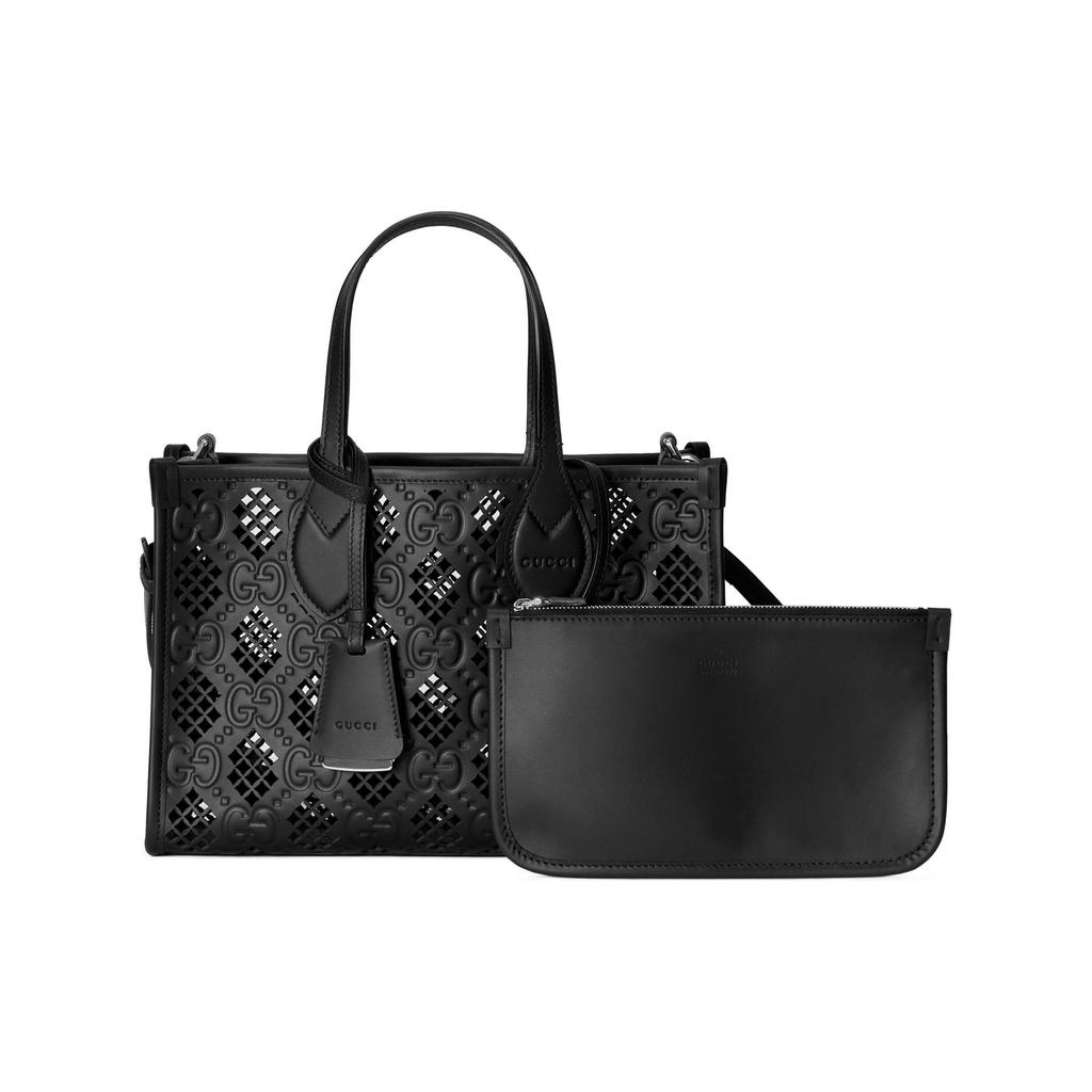 GUCCI Ophidia Leather Tote Bag, Shopping Bag, Handbag Small Women's Black 777192-AAC1B-1000