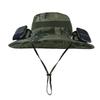 Dual fan solar hat summer outdoor mountaineering fishing sun protection visor hat camouflage big eaves men's bucket hat