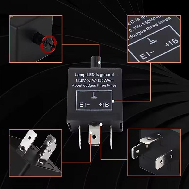 Cf13Kt Cf13 Cf14 Universal 3 Pins 12V 0.02A-20A Adjustable Led Turn Light Flasher Flash Relay Motorcycle Switch