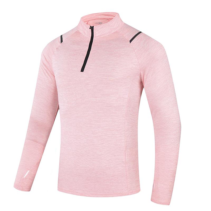 Frühling Herbst Stehkragen Reißverschluss Schnelltrocknend Laufen T-Shirt Männlich Langarm Sportbekleidung T-Shirt Herren