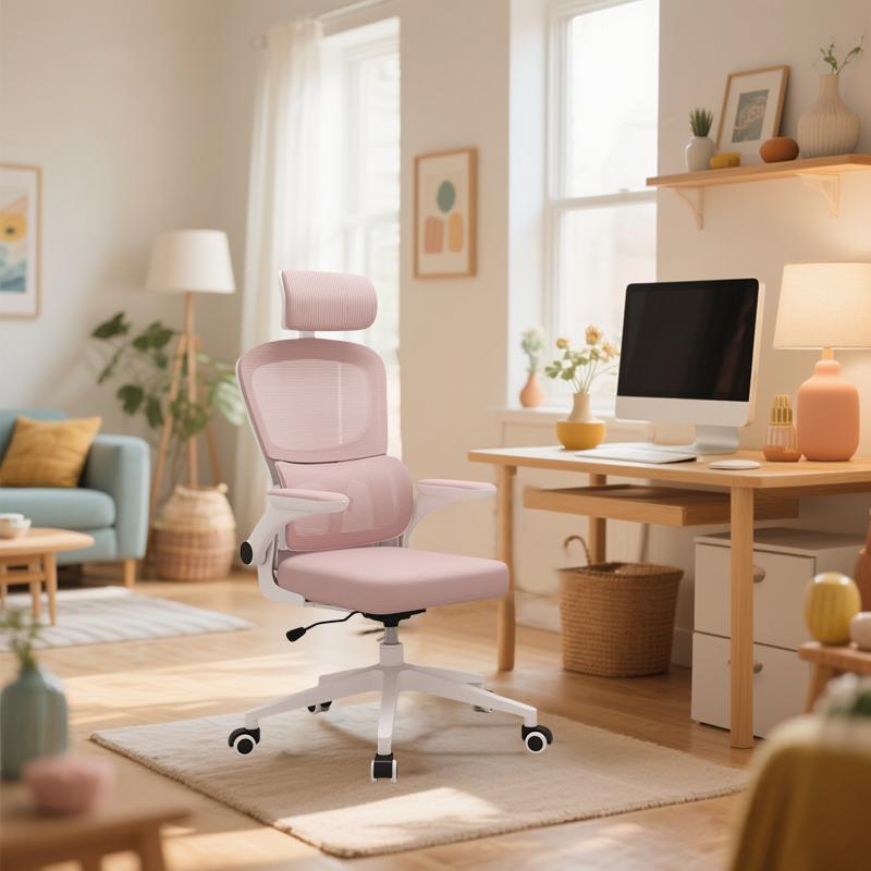 Comfortable home office chair, computer chair, adjustable rotating office chair, equipped with soft seat cushions