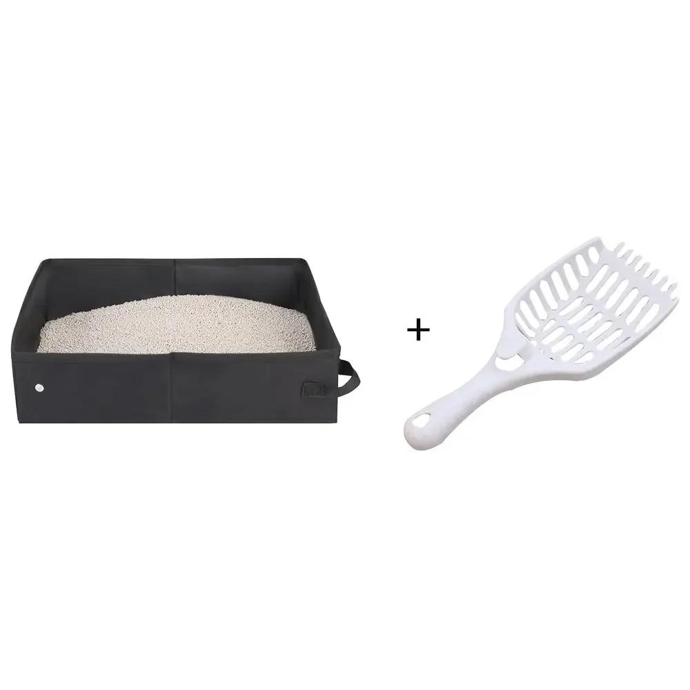 Cutie de Nisip pentru Pisici Pliabilă Pânză Oxford Out Portabilă Mare Impermeabilă Cutie de Nisip pentru Pisici pentru Mașină