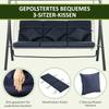 Altalena da Giardino Hollywood Swing, 3 Persone, Tettoia Parasole Regolabile, 198 x 118 x 168 cm, Blu Scuro