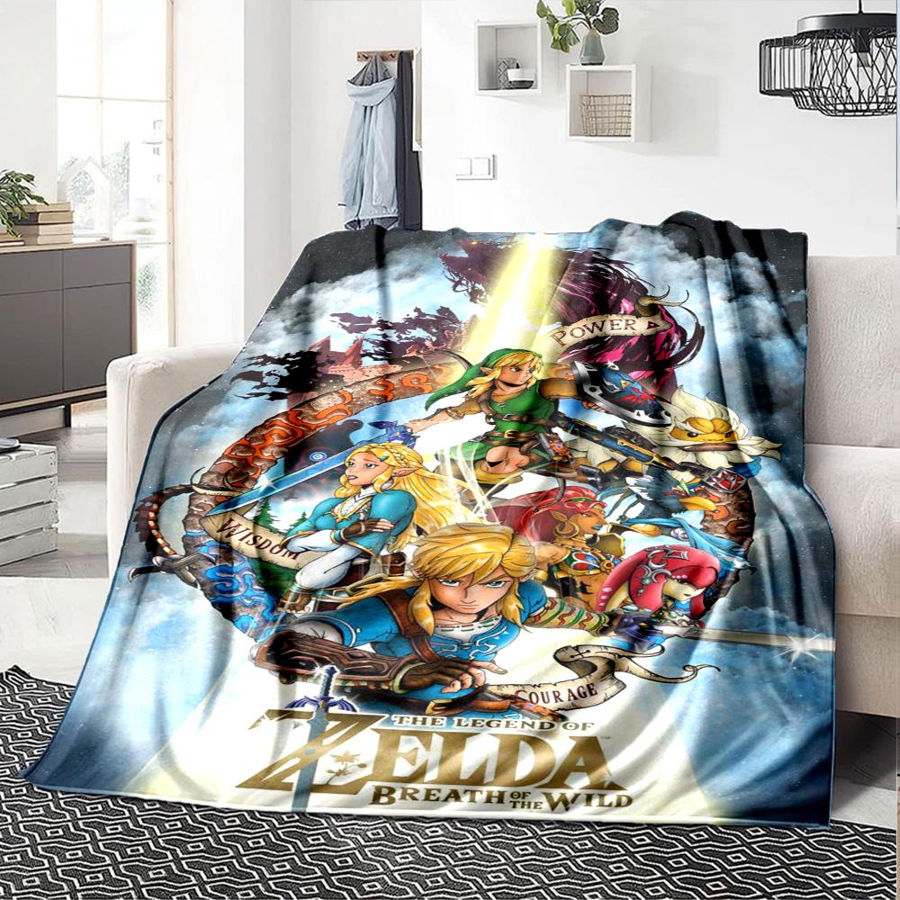 Legend Zelda Print Flannel Blanket High Quality Warm Comfortable Cover for All Seasons Perfect for Gifts Home Decor