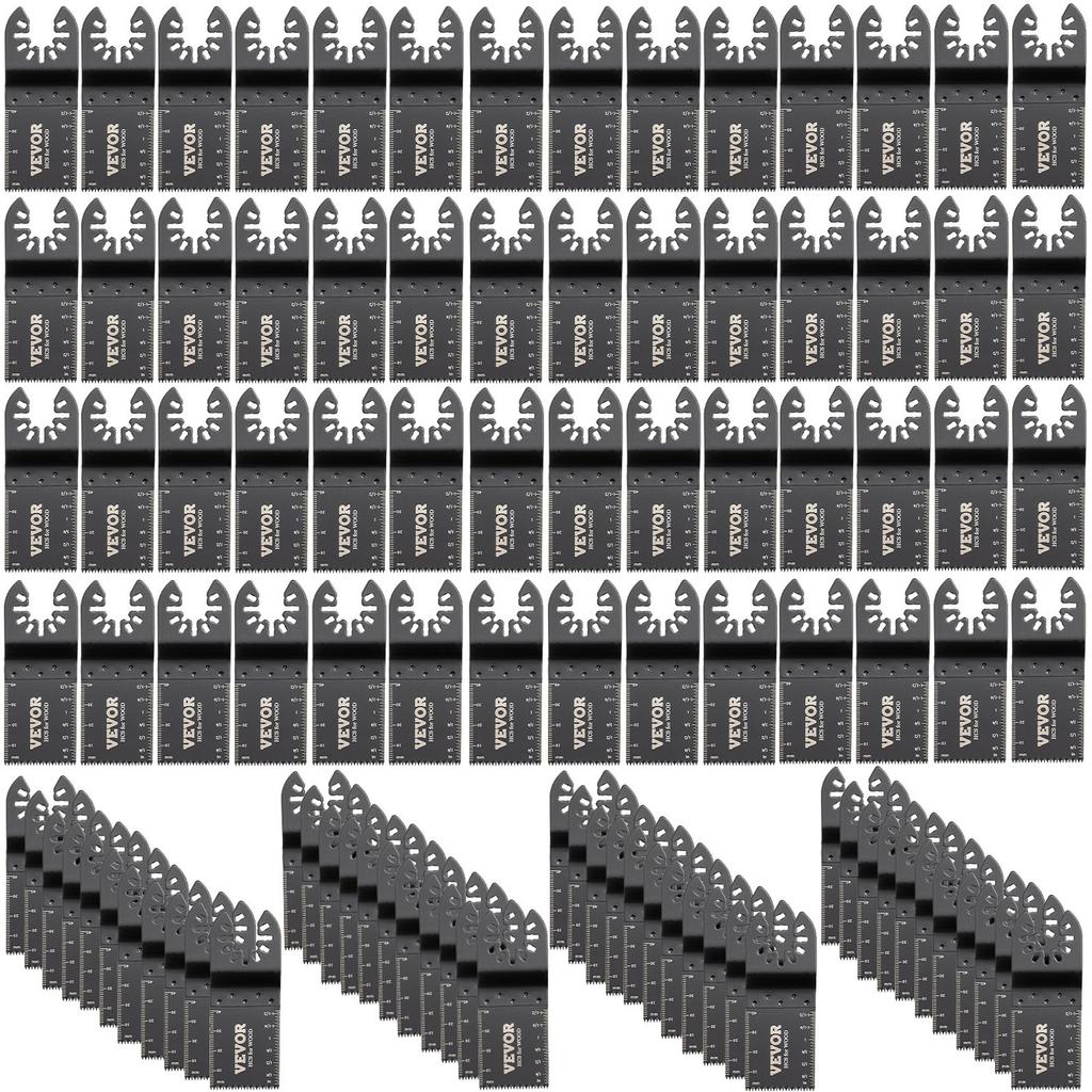100PCS Oscillating Saw Blades, Quick Release Multitool Blades Kit, HCS Tool Blades for Wood Plastic, Compatible with Dewalt Dremel Fein Worx Bosch