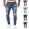 Men's Casual Denim Jeans Slim Fit Ripped Design Stretch Fabric Classic Five-Pocket Style Durable Stitching