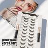 Dual Eyelid Set: Magnetic Liquid Eyeliner with Natural Long Thin False Eyelashes