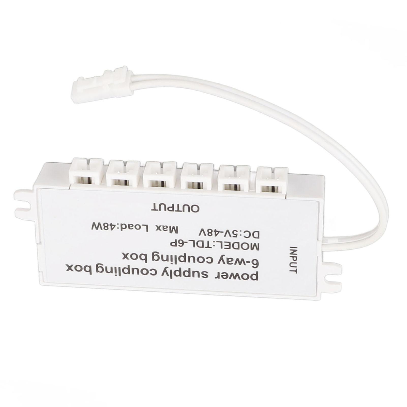

6 Way Power Supply Coupling Box Electrical Power Cord Connection Box DC Power Splitter for LED Light