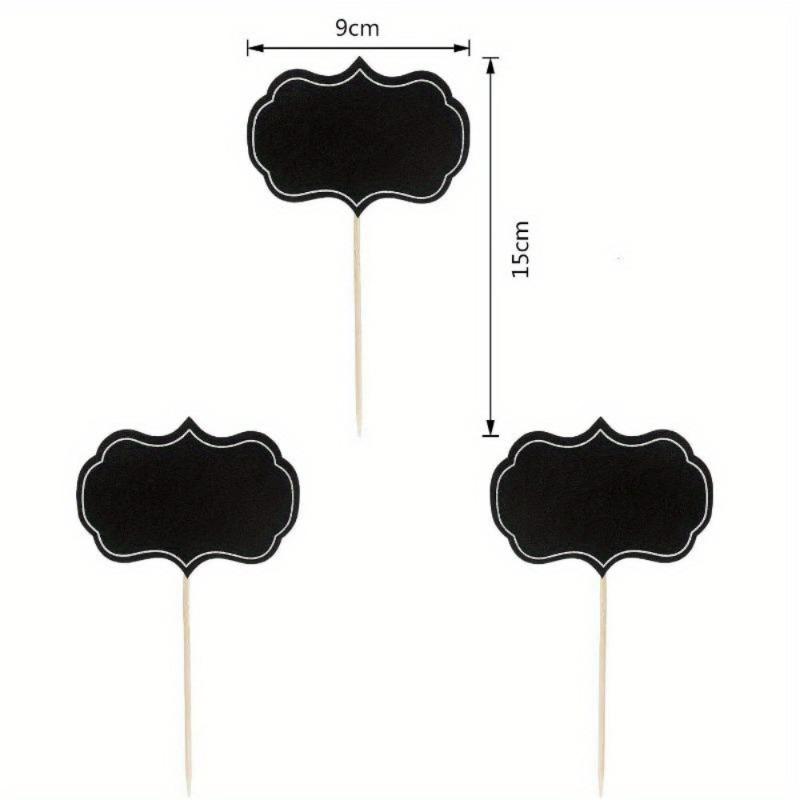 24 Stuks Lege Krijtbord Cupcake Toppers Voedsel Buffet Labels Borden Dessert Taart Toppers Tandenstokjes Bruiloft Feest Decoraties
