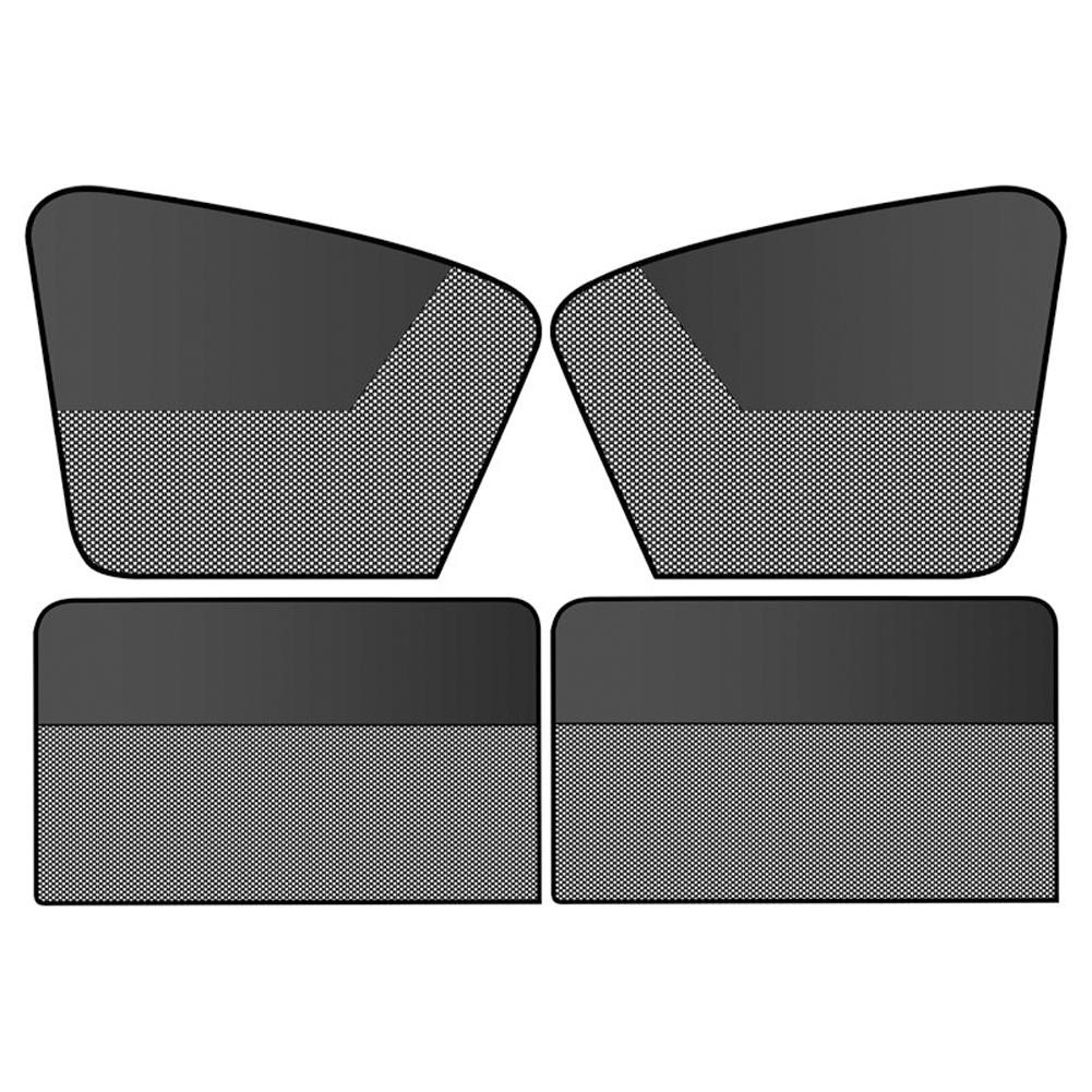 Magnetic Car Sun Shade Curtain Dual- layer Mesh Window Shade Sun Protection Heat Blocking