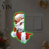 Festive Party Supplies Christmas Santa Claus Switch Sticker, Glow-in-the-Dark Light Decal, Wall Decals Outlet Socket Decoration Sticker for