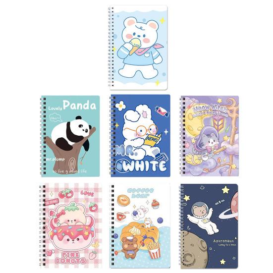 Carini Quaderni Spiralati A5, Diari Animaletto Kawaii, Quaderno con Fogli Rigati 20,7 x 14 cm, Diario di Scrittura da 60 Fogli per Scuola Ufficio Bambini Adolescenti