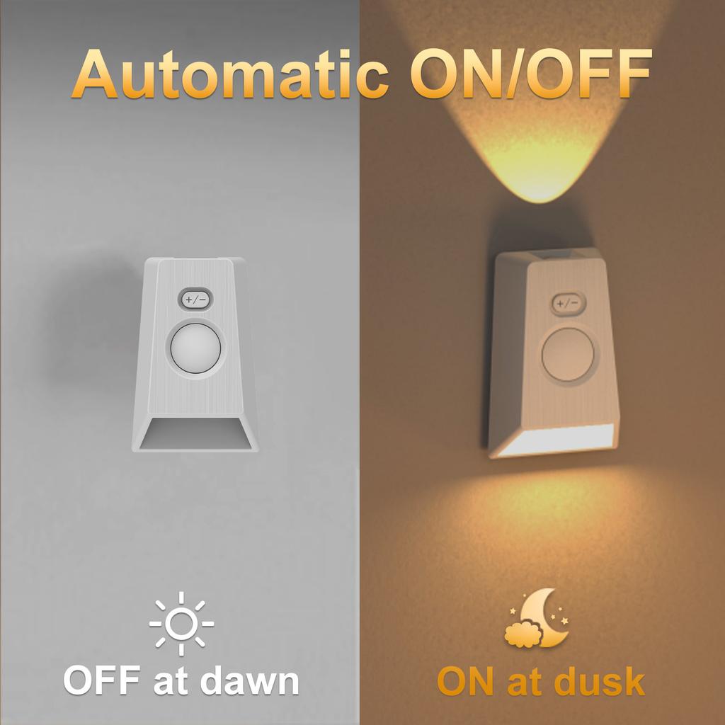 USB Rechargeable LED Wall Lamp 120° Motion Sensor Night Light 10-15FT Sensing Distance Dimmable Stair Light for Hallway Bedroom
