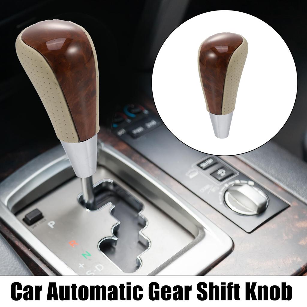 uxcell Auto Gear Stick Shift Knob Wood Knob for Car Leather Toyota Compatible RAV4